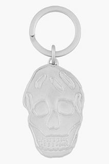 Alexander McQueen Silver Tone Skull Keyring for men