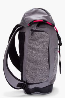 Y 3 Grey Coated Canvas Bungee Backpack for men