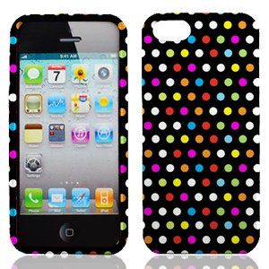 Rainbow Polka Dots Hard Case Snap On Rubberized Cover For
