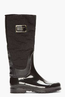 Marc By Marc Jacobs Black Logo quilted Nylon Rubber Boots for women