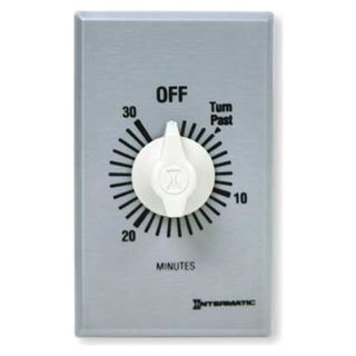Intermatic FF430M Timer, Spring Wound, 30 Min, DPST, Silver