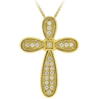 Icz Stonez 18k Gold over Sterling Silver Micro Pave Cubic Zirconia