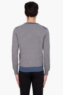 Paul Smith Jeans Grey V neck Sweater for men