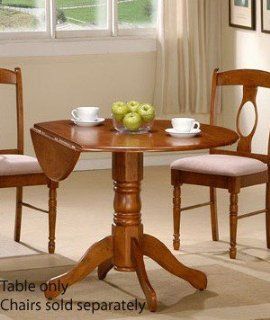 Double Drop Dining Table   Medium Brown Finish Furniture