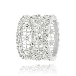 DB Designs Sterling Silver Diamond Accent Lace Design Ring