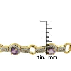 Gem Jolie 14k Gold Overlay Amethyst and Diamond Accent Bracelet