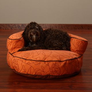 Crypton Bed of Roses Bolster Orange 27 Inch Dog Bed