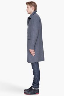 Marni Grey Wool Duffle Coat for men