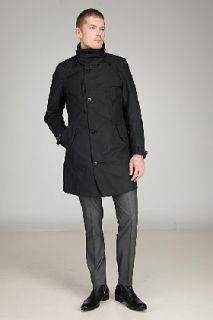 Hope  Goodman Waxed Black Trench for men