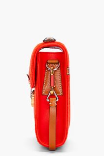 Kenzo Small Orange Wool Messenger Bag for women