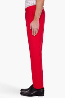 Lanvin Red Straight Leg Trousers for men