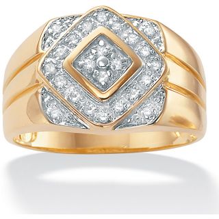 Isabella Collection 10k Gold 1/4ct TDW Mens Diamond Cluster Ring