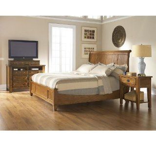 Attic Heirlooms California King Sleigh Bed in Natural Oak