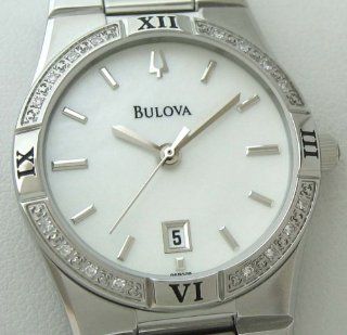 Bulova Womens 96R009 Diamond Case Calendar Watch: Watches: