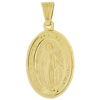 14k Yellow Gold, Miraculous Virgin Mother Mary Pendant