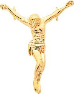 14K Gold Crucified Jesus Christ Charm Jewelry