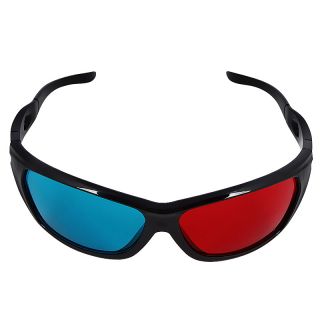 Red/Blue Plastic Three dimensional Eyeglasses with Black Frame Today