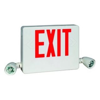 Hubbell Lighting HCXURW Red Letters White Housing Combination Sign