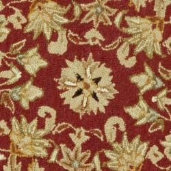 Hand hooked Chelsea Fall Tabriz Red Wool Rug (8 Round)