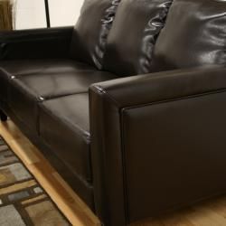 Arianna Brown Leather Sofa and Chair Set