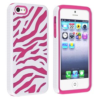 BasAcc Hot Pink/ White Hybrid case for Apple iPhone 5