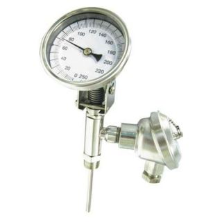Dwyer Instruments BTO34051 Bimetal Thermom, 3 In Dial, 0 to 250F