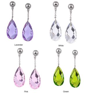Rhodium plated Brass Cubic Zirconia Dangle Earrings Today $11.89 4.8