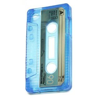 BLUE Cassette Tape Design Flexi Gel TPU Silicone Skin Case