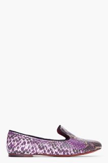 Marc By Marc Jacobs Purple Scaled Leather Loafers for women