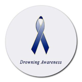 Drowning Awareness Ribbon Round Mouse Pad