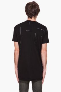 Rick Owens DRKSHDW Black Stripe Print T shirt for men