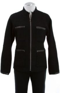 Theory Black Dialogue Dorlan Boucle Jacket with Leather