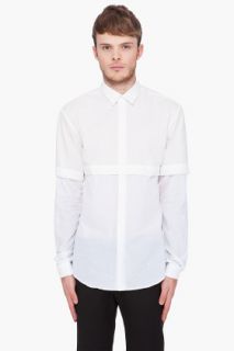 Mugler White Cross Layered Shirt for men
