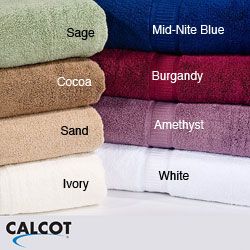 Calcot Supima Zero Twist Fold Over Edging Cotton Towels (Set of 6)