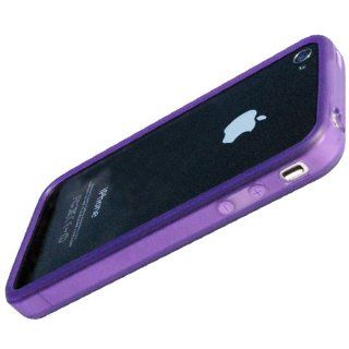 iPhone 4 Bumper Silikon Schutzhülle Tasche Case Lila 