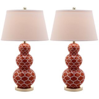 Moroccan Triple Gourd 1 light Orange Table Lamps (Set of 2) Today $