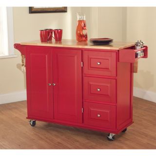 Aspen Red/ Natural Three drawer Cart Today $319.99 3.9 (10 reviews