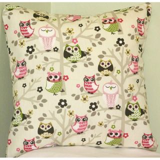 Taylor Marie Sit n Tree Hooty Owl Cotton Pillow Cover