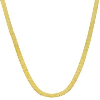 10k Two tone Gold 18 inch Reversible Herringbone Chain Necklace (3 mm