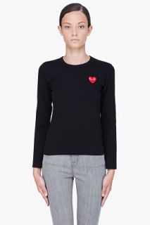 Comme Des Garçons Play  Black Red Emblem Shirt for women