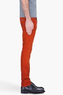 G Star Rust Orange Super Slim Jeans for men
