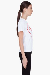 Comme Des Garçons Play  White Red Emblem T shirt for women