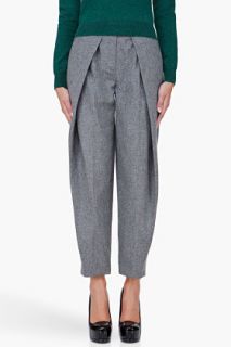 CARVEN Grey Wool Pleat Pants for women
