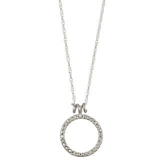 10k White Gold Diamond Accent Circle Necklace