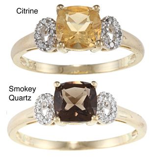 Viducci 10k Gold Gemstone and Diamond Accent Ring