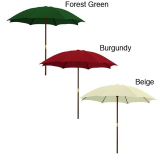 International Caravan Solid Color Wooden Patio Umbrella
