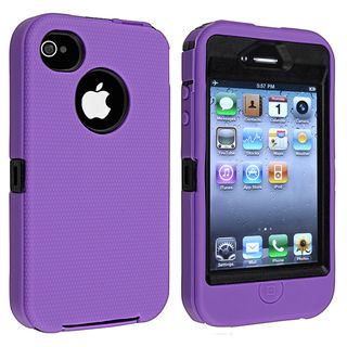 BasAcc Black Hard/ Purple Skin Hybrid Case for Apple iPhone 4/ 4S
