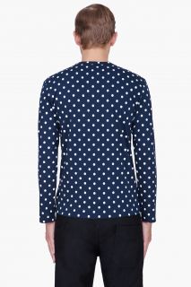 Comme Des Garçons Play  Navy Polka Dot Print Jersey Shirt for men