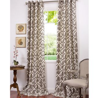 Classique Taupe Printed Cotton 96 inch Curtain Panel