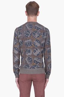Marc Jacobs Grey Letter Print Sweater for men